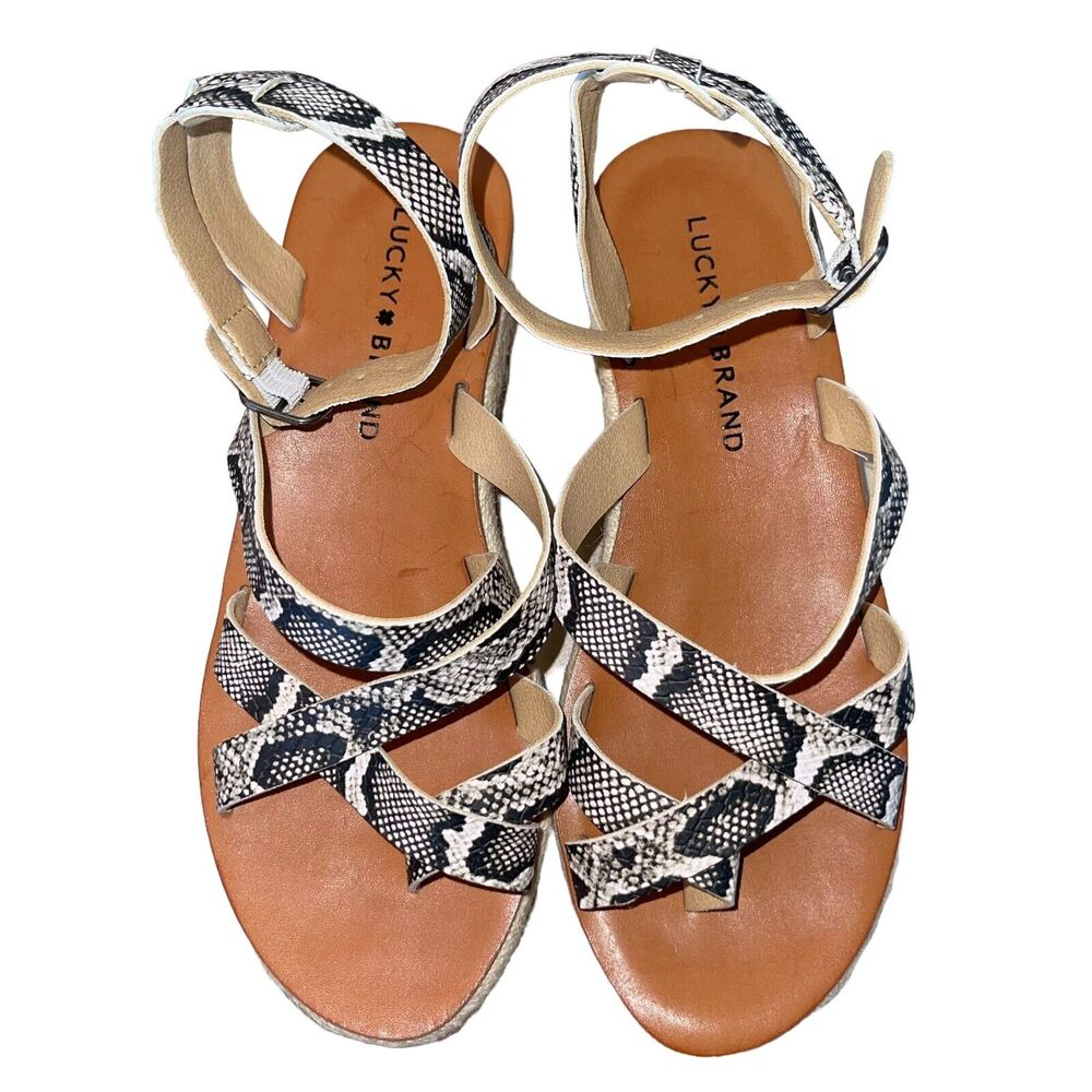 Lucky Brand Sandals Espadrille Wedge Platform - Picture 3 of 11
